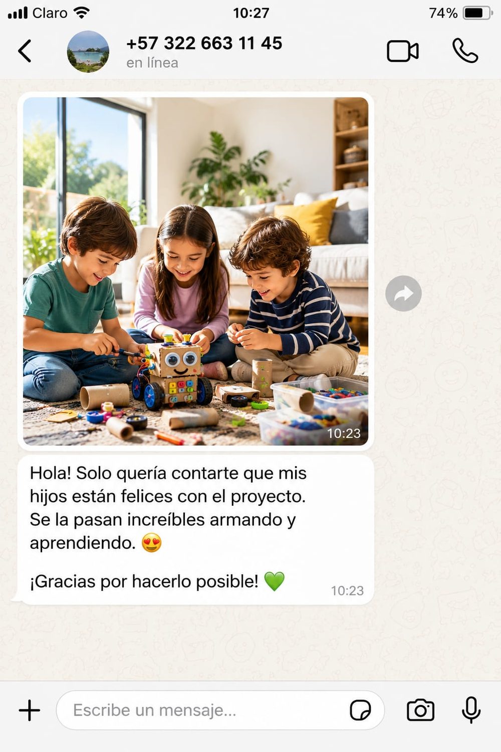 Testimonio de una familia cuyos hijos están felices armando y aprendiendo con sus robots